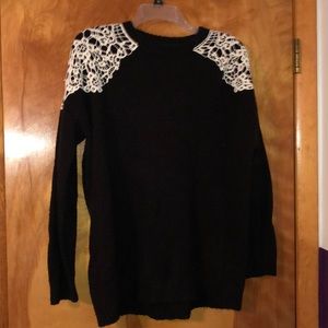 Black lace shoulder sweater from Forever 21